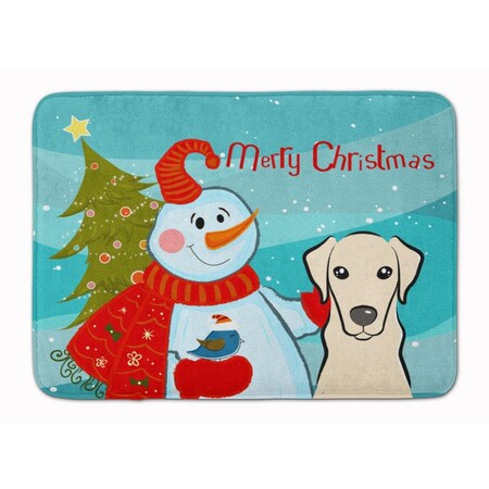 Carolines Treasures Snowman with Yellow Labrador Machine Washable Memory Foam Mat BB1842RUG